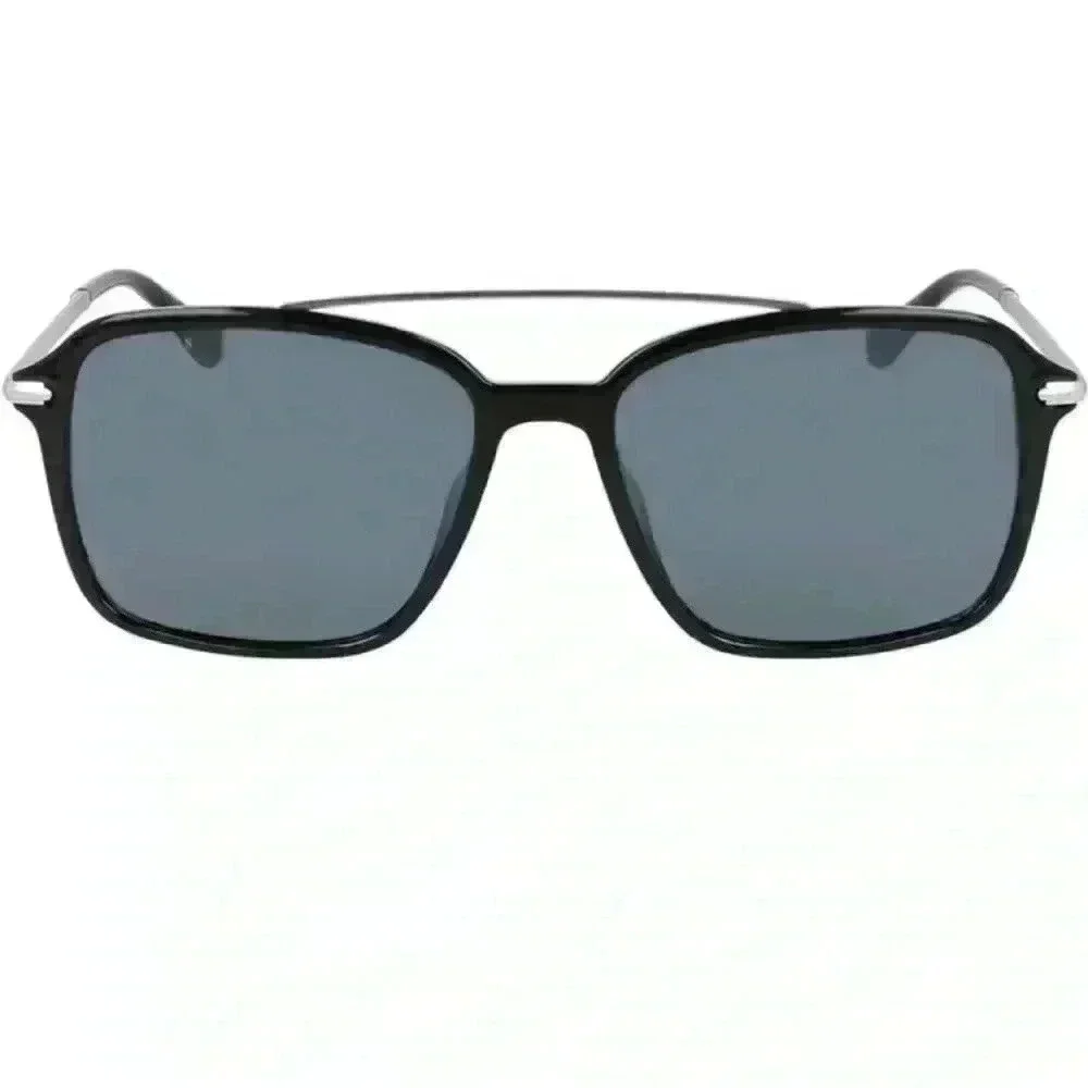 Cole Haan Plastic Combo 55mm Square Brow Bar Sunglasses in Black NWT *Polarized*